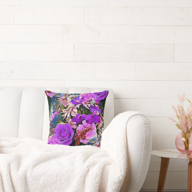 Tropiska blommor Blommig kastkudde Kudde (Soffa)