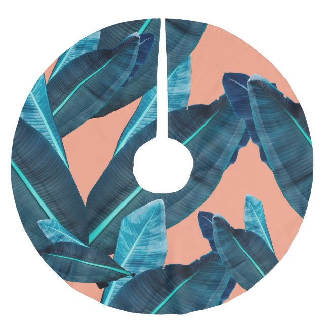 Tropiska blommor, botanisk, sömlös bakgrund. julgransmatta borstad polyester (Framsidan)