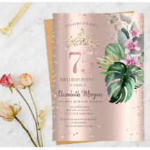 Tropiska blommor Diamanter Roséguld 75-årsdag