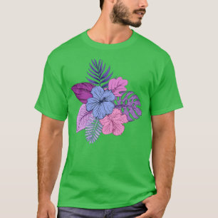 Tropiska blommor för lila och Rosa T Shirt