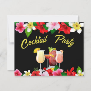 Tropiska blommor från Cocktail Party-Inbjudan