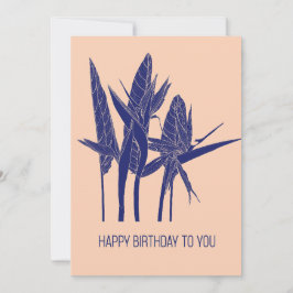 Tropiska blommor från Strlitzia linjerar konst. Julkort