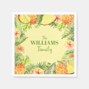Tropiska blommor Fruit Greenery Pappersservett