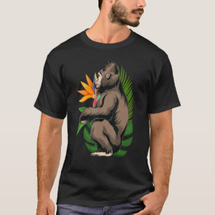 Tropiska blommor Gorilla från exotiska djur Ape Mo T Shirt