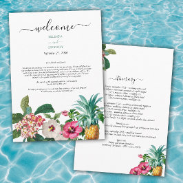 Tropiska blommor & Greenery Bröllop Itinerary Program