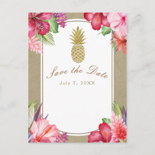 Tropiska blommor & Guldananas Spara datum Meddelande Vykort