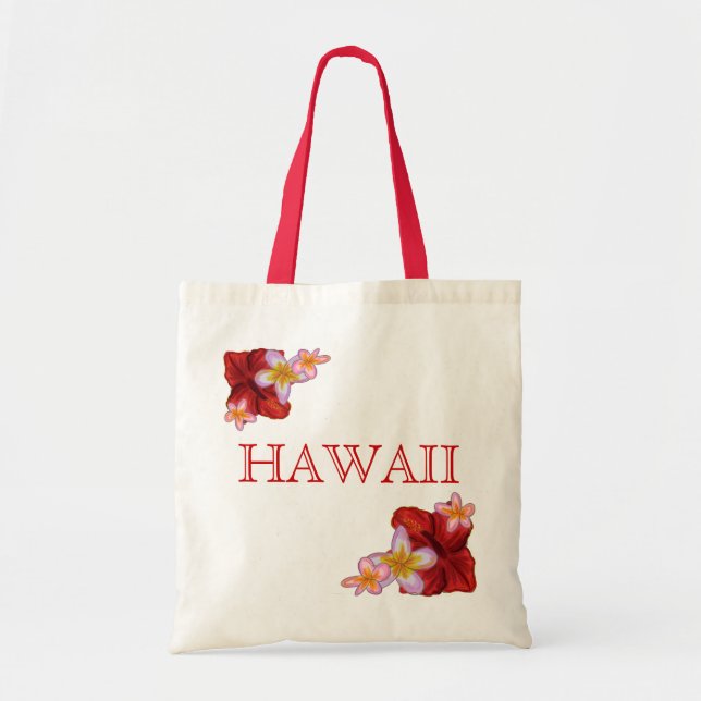 Tropiska blommor Hawaii återanvändbar påse Tygkasse (Framsidan)
