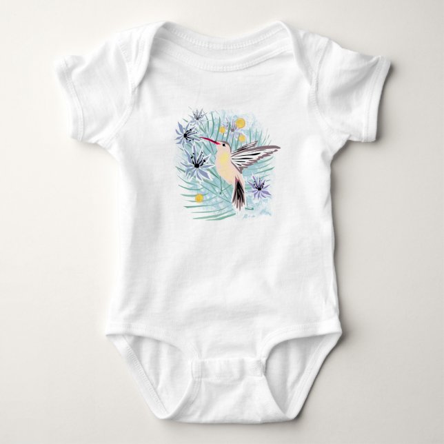 Tropiska blommor, hummer. t shirt (Framsida)