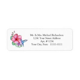 Tropiska blommor Hummingbird-Returetiketter Returadress Etikett