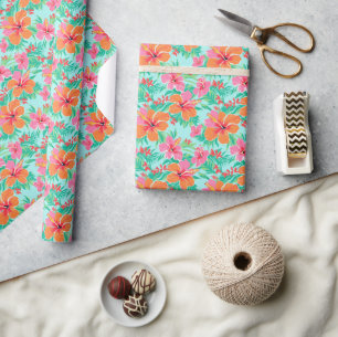 Tropiska blommor i handflatan Beach Presentpapper