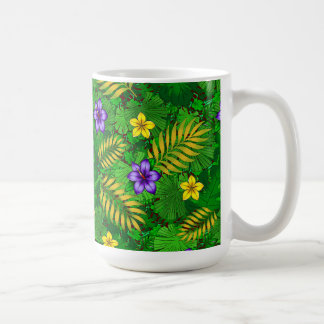 tropiska blommor kaffemugg