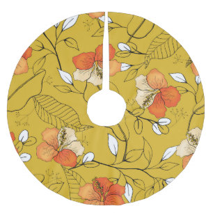 Tropiska blommor Lämnar: Exotic Tapet. Julgransmatta Borstad Polyester