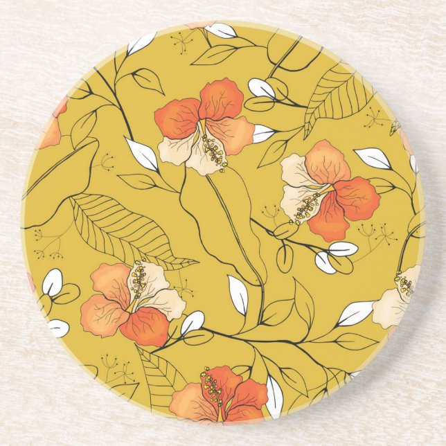 Tropiska blommor Lämnar: Exotic Tapet. Underlägg (Framsidan)