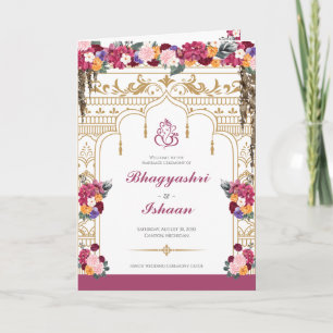 Tropiska blommor & Löv Hindu Bröllop Ceremony Program