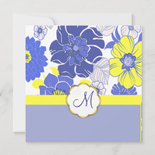 Tropiska blommor + Monogram, inbjudningar