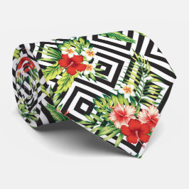 Tropiska blommor Mönster Geometric Background Slips