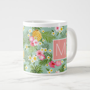 Tropiska blommor och ananas  Lägg till din urspru Jumbo Mugg