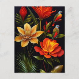 Tropiska blommor och fåglar | Modern Haeckel Vykort
