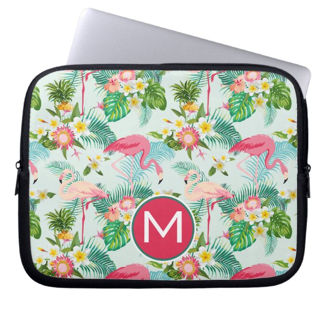 Tropiska blommor och fåglar | tillfogar ditt laptop sleeve (Framsidan)