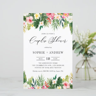 Tropiska blommor och Grey Par Shower