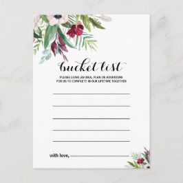 Tropiska blommor och grönska Bucket List-kort Vykort