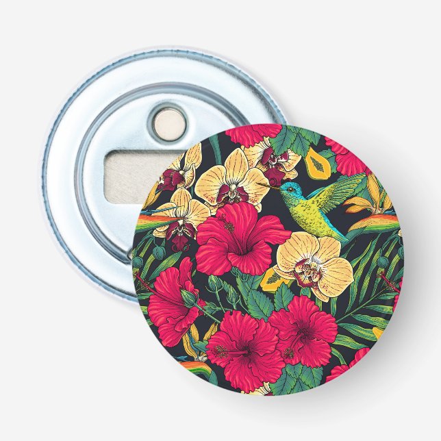 Tropiska blommor och kolibri - Sommarbotanica Flasköppnare (Framsidan)