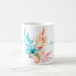 Tropiska blommor och Löv Kaffemugg