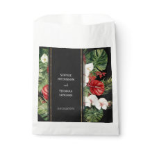Tropiska blommor och löv mörk vattenfärg bröllop