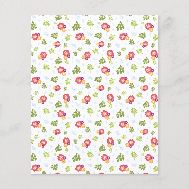 Tropiska blommor och Löv Skrapbokning Papper (Framsida)