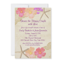 Tropiska blommor och Starfish Couppes Shower