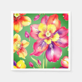 Tropiska blommor Pappra blöjor Pappersservett