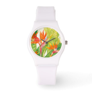 Tropiska blommor Paradisens födelse Armbandsur