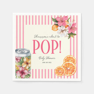 Tropiska blommor Pop Baby Shower Pappersservetter
