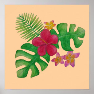 Tropiska blommor poster