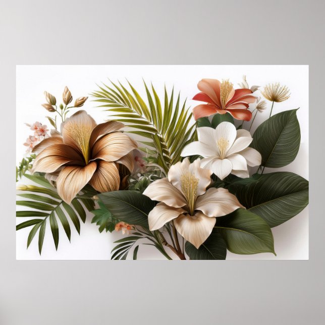Tropiska blommor Poster (Framsidan)