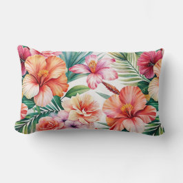 Tropiska blommor Röd Rosa Orange Dekorativ kudde