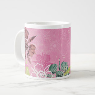 Tropiska blommor Rosa Jumbomugg Jumbo Mugg
