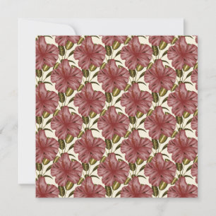 Tropiska blommor, sömlösa mönster   Röda blommor Kort