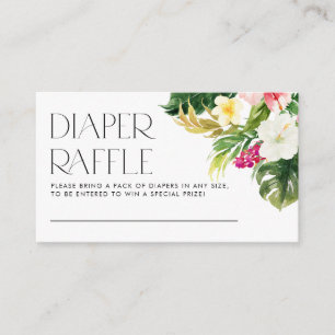 Tropiska blommor Sommerbabyskor Diaper Raffle Tilläggskort