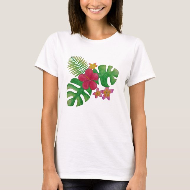 Tropiska blommor t shirt (Framsida)