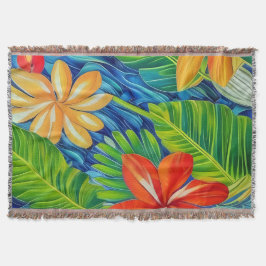 Tropiska blommor två filt