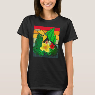 Tropiska blommor Zoo Bird Exotic Animal Retro Tou T Shirt