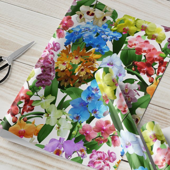 Tropiska blomsterorkidéer sommar presentpapper (Skapare uppladdad)