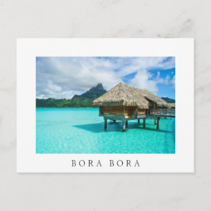 Tropiska Bora Bora över vatten-bungalow i lagunen Vykort