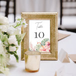 Tropiska botaniker Hibiscus Blommigt Bröllop Bordsnummer<br><div class="desc">Det här bordsnumret i elegant bröllop har ett fantastiskt vattenfärgsbotaniskt material som handflatan löv och hibiscus. Typografin är klassisk men modern. Det här är perfekten för ett tropiskt bröllop eller ett bröllop på stranden. Se samlingen för samordnande artiklar.</div>
