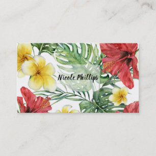 Tropiska botaniska blad Blommor Chic Visitkort