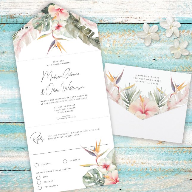 Tropiska botaniska blommor Destination Wedding (Skapare uppladdad)
