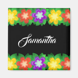 Tropiska botaniska blommor magnet