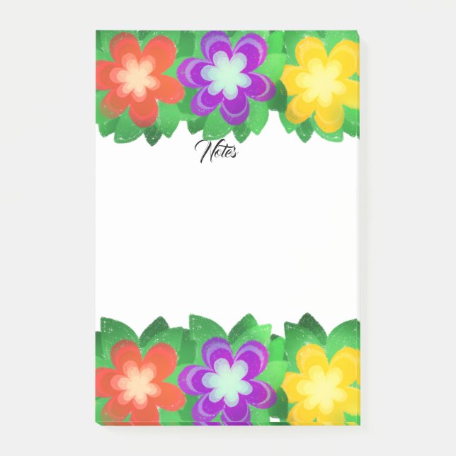 Tropiska botaniska blommor post-it block (Framsida)