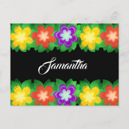 Tropiska botaniska blommor vykort